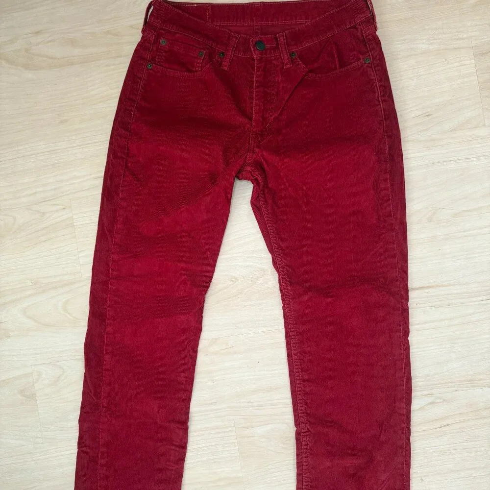 Levi's Corduroy Slim Straight Men's Pants 31x30 Stretch Oxblood Red - Picture 3 of 11